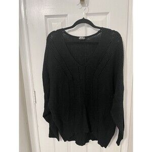 Lilian Womens Sweater Black Knit 2xl